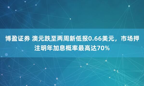 博盈证券 澳元跌至两周新低报0.66美元，市场押注明年加息概率最高达70%